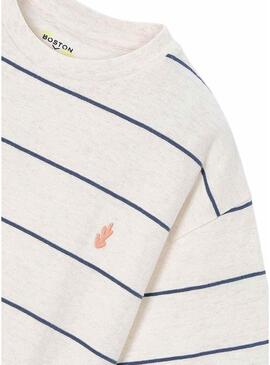 Maglietta a righe bianche e blu Mayoral per ragazzo