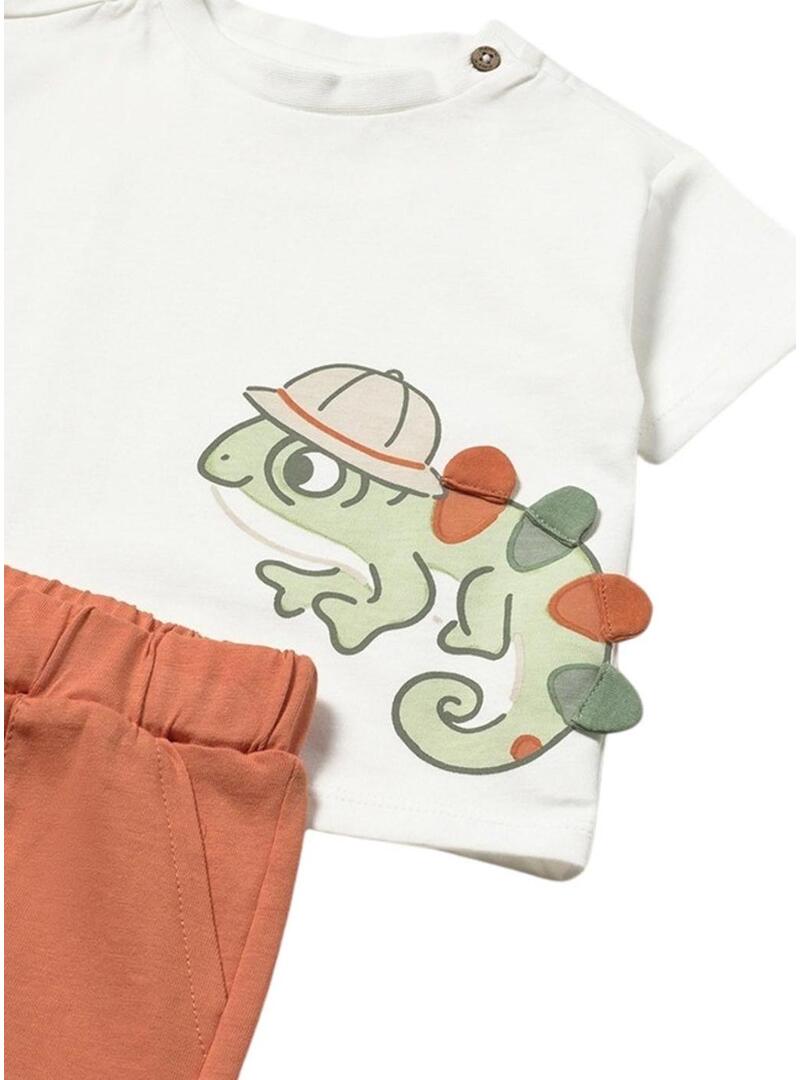 Set Mayoral Camaleón bianco e arancione per bambini
