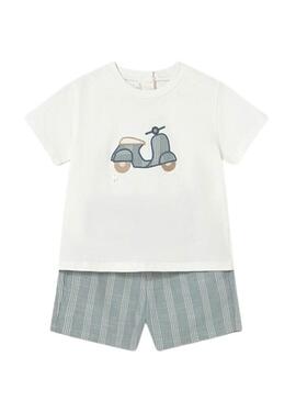 Set Mayoral moto bianco e blu per bebè