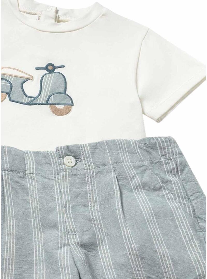 Set Mayoral moto bianco e blu per bebè