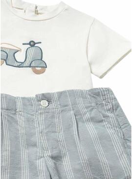 Set Mayoral moto bianco e blu per bebè
