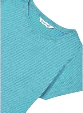 Maglietta a coste blu di Mayoral per ragazza.