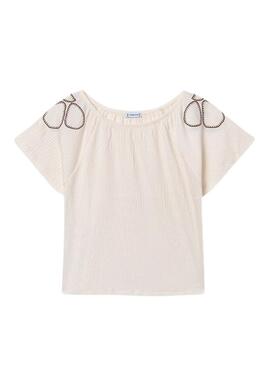 Maglietta Mayoral in bambula beige per bambina
