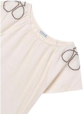 Maglietta Mayoral in bambula beige per bambina