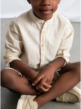 Set camicia e bermuda Mayoral in lino beige per bambino