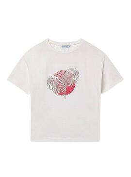 Maglietta Mayoral Palm bianca per bambina