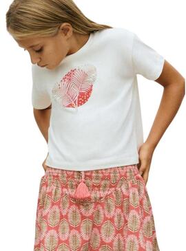 Maglietta Mayoral Palm bianca per bambina