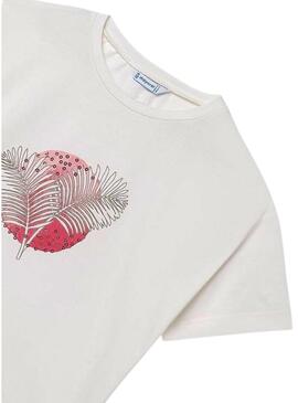 Maglietta Mayoral Palm bianca per bambina