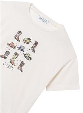 Maglietta Mayoral rodeo bianca per bambina