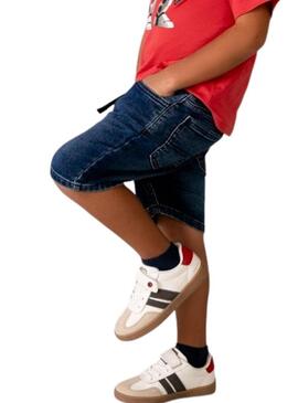 Bermuda in denim Mayoral jogger blu scuro per bambino