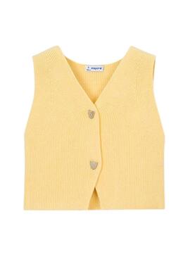 Gilet Mayoral giallo in maglia per bambina
