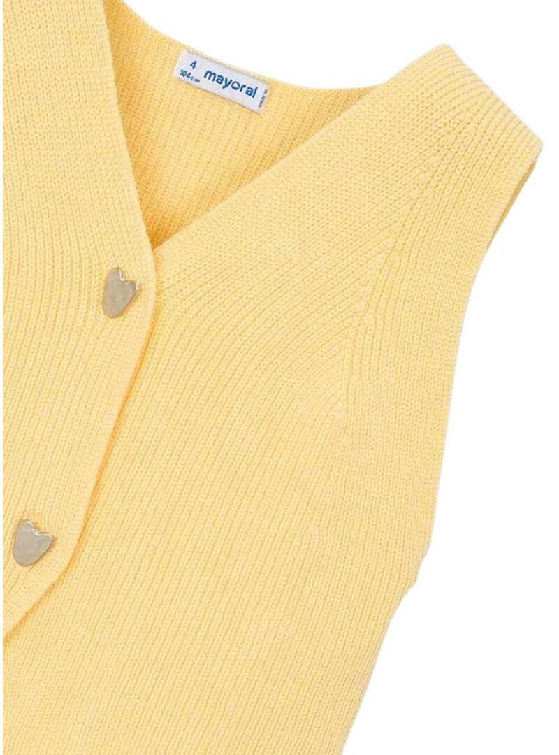 Gilet Mayoral giallo in maglia per bambina