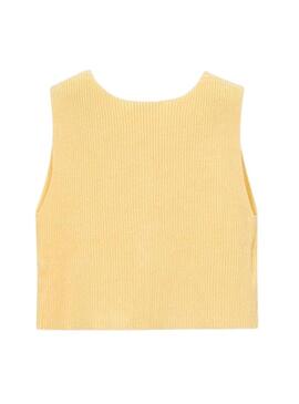 Gilet Mayoral giallo in maglia per bambina