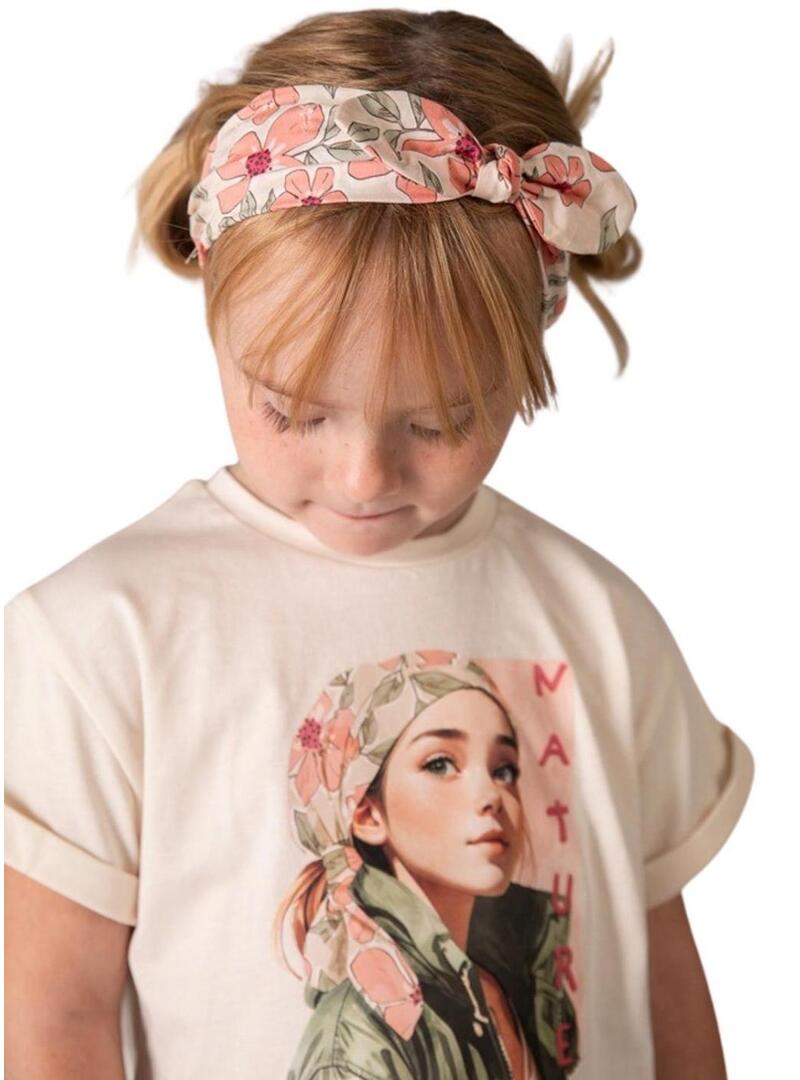 Maglietta e fascia per capelli bianchi Mayoral per bambina