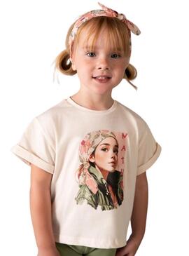 Maglietta e fascia per capelli bianchi Mayoral per bambina