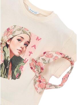 Maglietta e fascia per capelli bianchi Mayoral per bambina