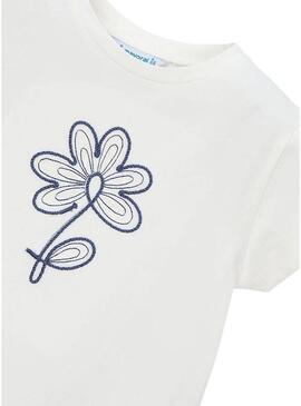 Maglietta Mayoral fiore bianco per ragazza