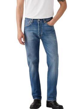 Pantaloni in denim Levis 501 blu medio da uomo