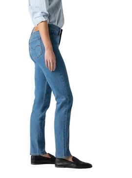 Pantaloni di jeans Levis 314 denim chiaro per donna
