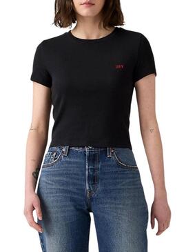 Maglietta Levi's a coste nera per donna