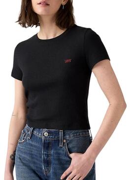 Maglietta Levi's a coste nera per donna