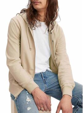 Felpa Levis Original Zip beige per uomo