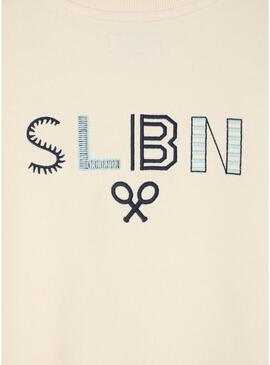 Felpa Silbon con logo etnico beige per uomo