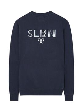 Felpa Silbon con logo etnico blu scuro per uomo