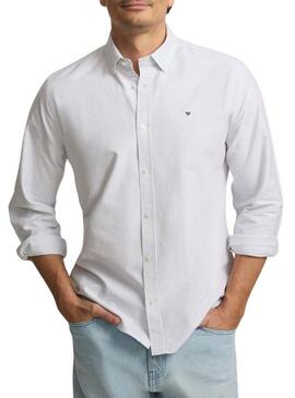 Camicia a righe blu Silbon Oxford per uomo