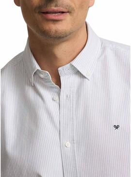 Camicia a righe blu Silbon Oxford per uomo