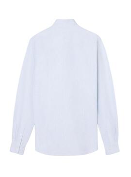 Camicia a righe blu Silbon Oxford per uomo