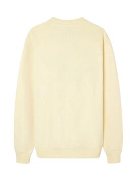 Felpa Silbon con stampa di racchetta gialla per uomo