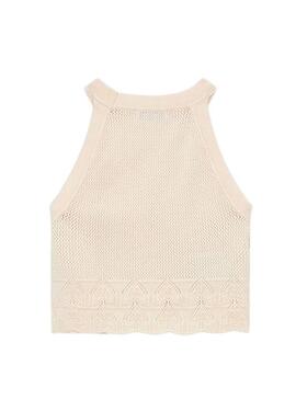 Top Mayoral punto tricot beige per ragazza