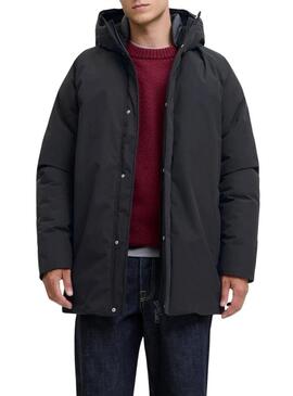 Parka Jack and Jones Wood nera per uomo
