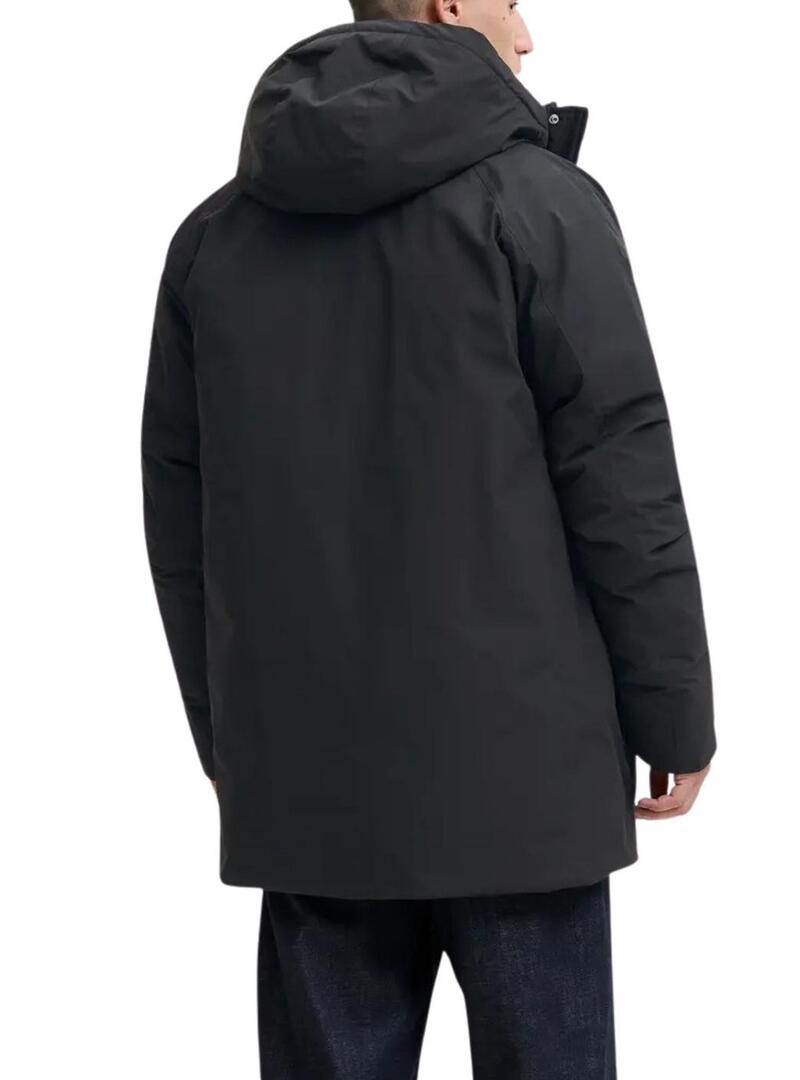 Parka Jack and Jones Wood nera per uomo