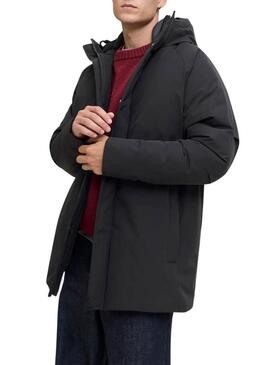 Parka Jack and Jones Wood nera per uomo