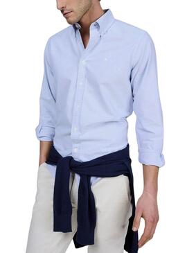 Camicia El Ganso Oxford liscia blu per uomo