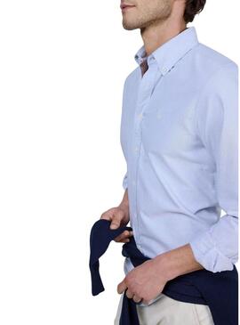 Camicia El Ganso Oxford liscia blu per uomo