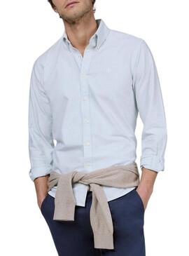 Camicia El Ganso Yale a righe verdi e bianche per uomo