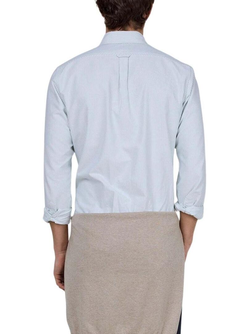 Camicia El Ganso Yale a righe verdi e bianche per uomo