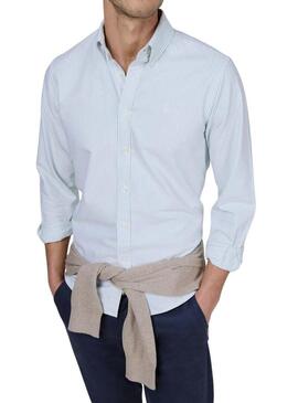 Camicia El Ganso Yale a righe verdi e bianche per uomo