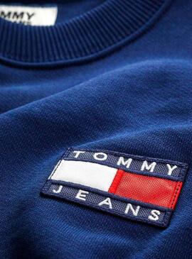 Felpe Tommy Jeans Badge Navy Crew per Donna