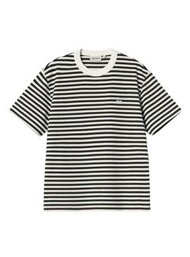 Maglietta Carhartt Ezra a righe bianche e nere per donna.