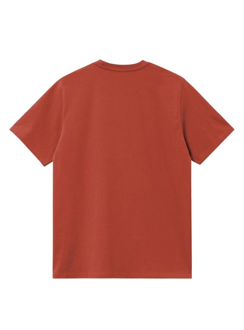 Maglietta Carhartt American Script arancione per uomo.