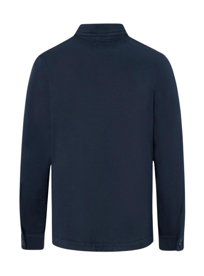 Camicia sovrapposta Silbon con toppe blu scuro per uomo