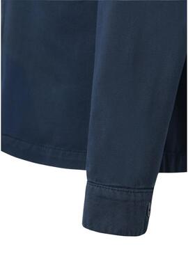 Camicia sovrapposta Silbon con toppe blu scuro per uomo