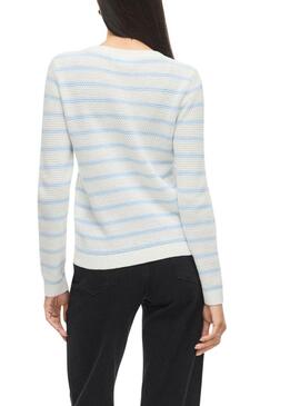 Maglia Vila Vidalo bianca e blu per donna