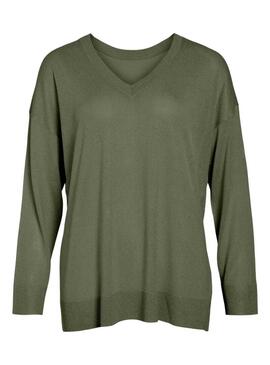 Maglia a maglia fine Vila Vinowy verde per donna