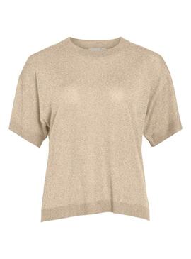 Maglietta in maglia Vila Vinowy beige per donna