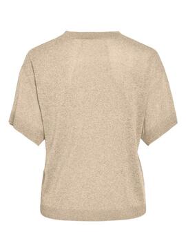 Maglietta in maglia Vila Vinowy beige per donna